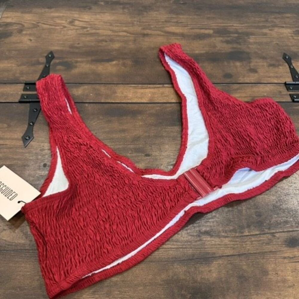NWT Missguided Plus crinkle bikini in rust Red Size 16 XL - Picture 7 of 9